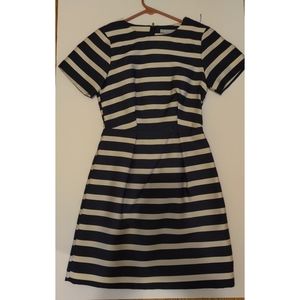 H&M Navy Blue and White Striped dress